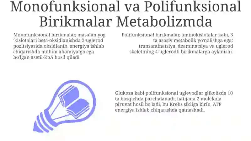Monofunksional va Polifunksional Birikmalar Metabolizmda 3