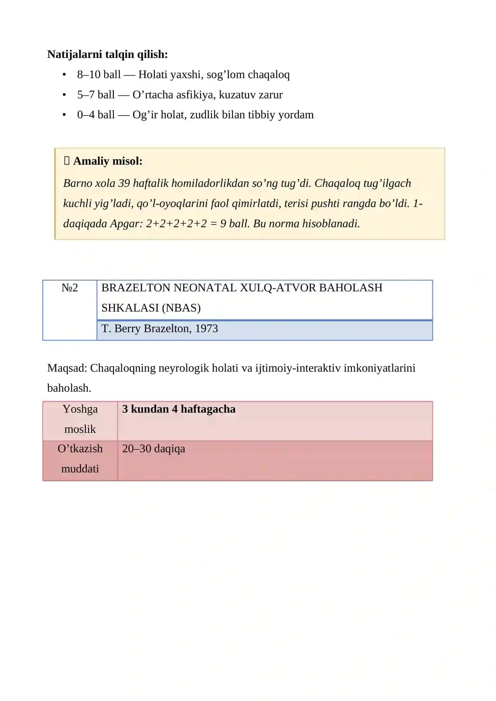 Perinatal va chaqaloqlik davrida psixofiziologik rivojlanishga xos xususiyatlar METODIKALAR BANKI 3