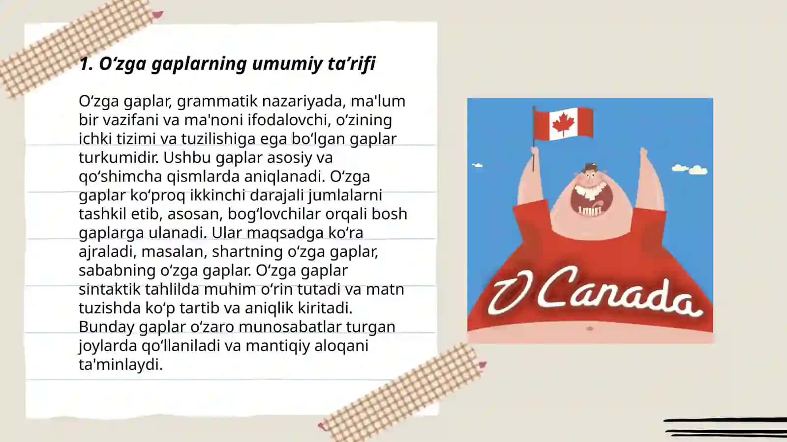 Oʻzga gaplarning gap sintaksisi tizimidagi oʻrni 3
