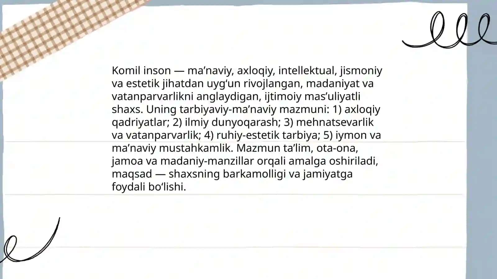 Komil insonni tarbiyalash mazmuni va yoʻllari 3