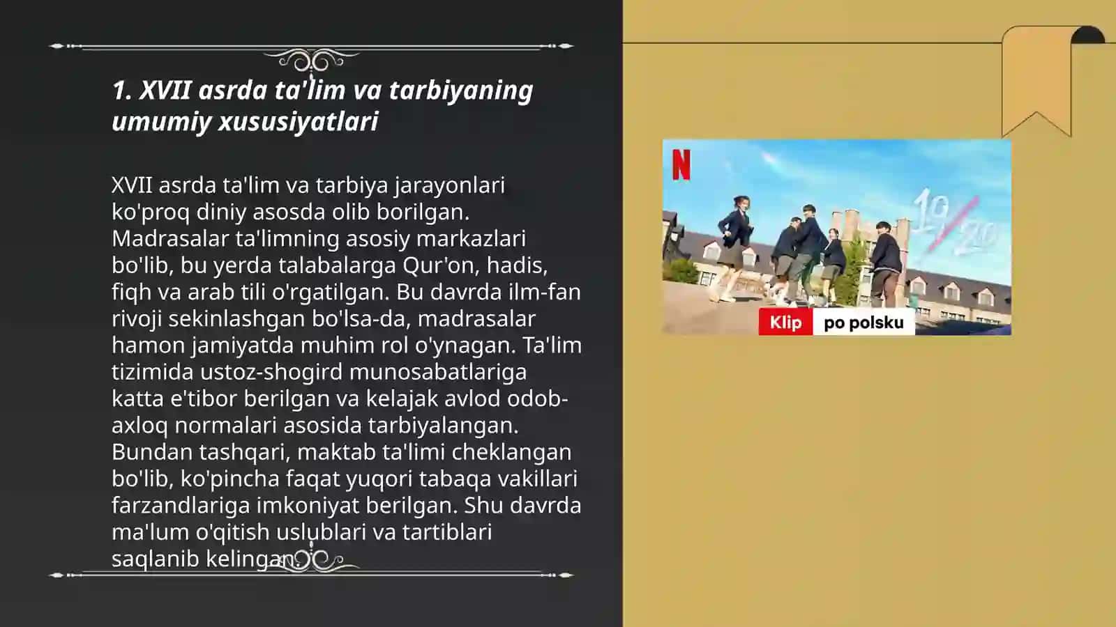 XVII asrda ta'lim va tarbiyaning umumiy xususiyatlari 3