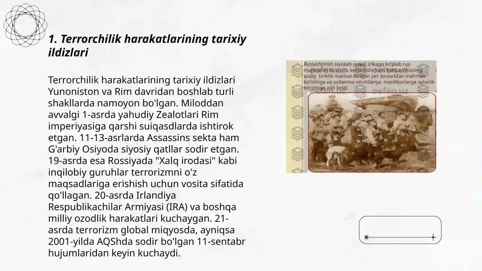 Terrorchilik harakatlarining vujudga kelish sabablari va tarixi 3