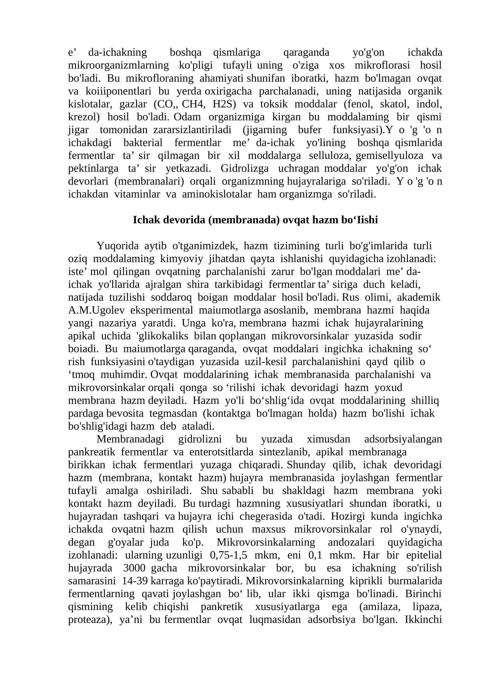 Ingichka va yo’g’on ichakda ovqat hazm bo’lishi 3