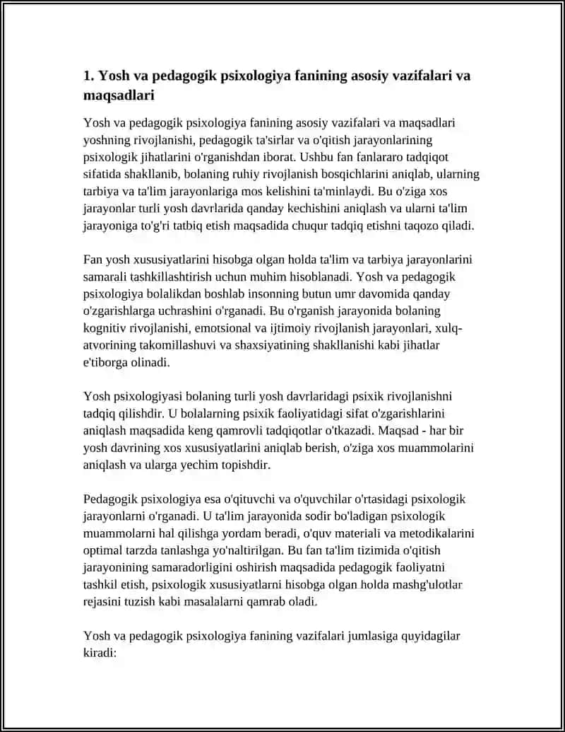 YOSH VA PEDAGOGIK PSIXOLOGIYA FANINING VAZIFALARI VA RIVOJLANISH BOSQICHI 3