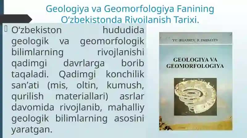 Geologiya va Geomorfologiya Fanining Oʻzbekistonda Rivojlanish Tarixi 3