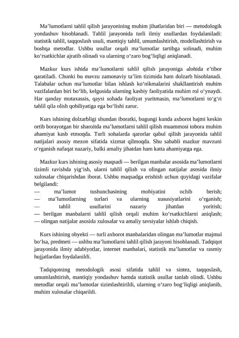 Berilgan manbalar boʻyicha ma'lumot tahlil qilish 3