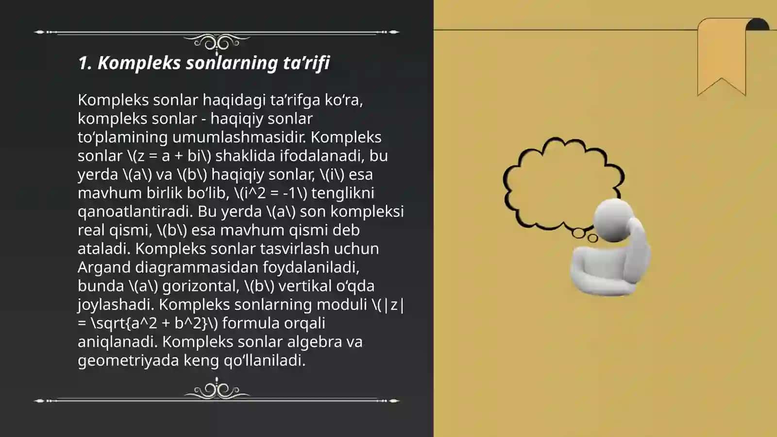 Algebraik shaklda berilgan kompleks sondan ildiz chiqarish 3