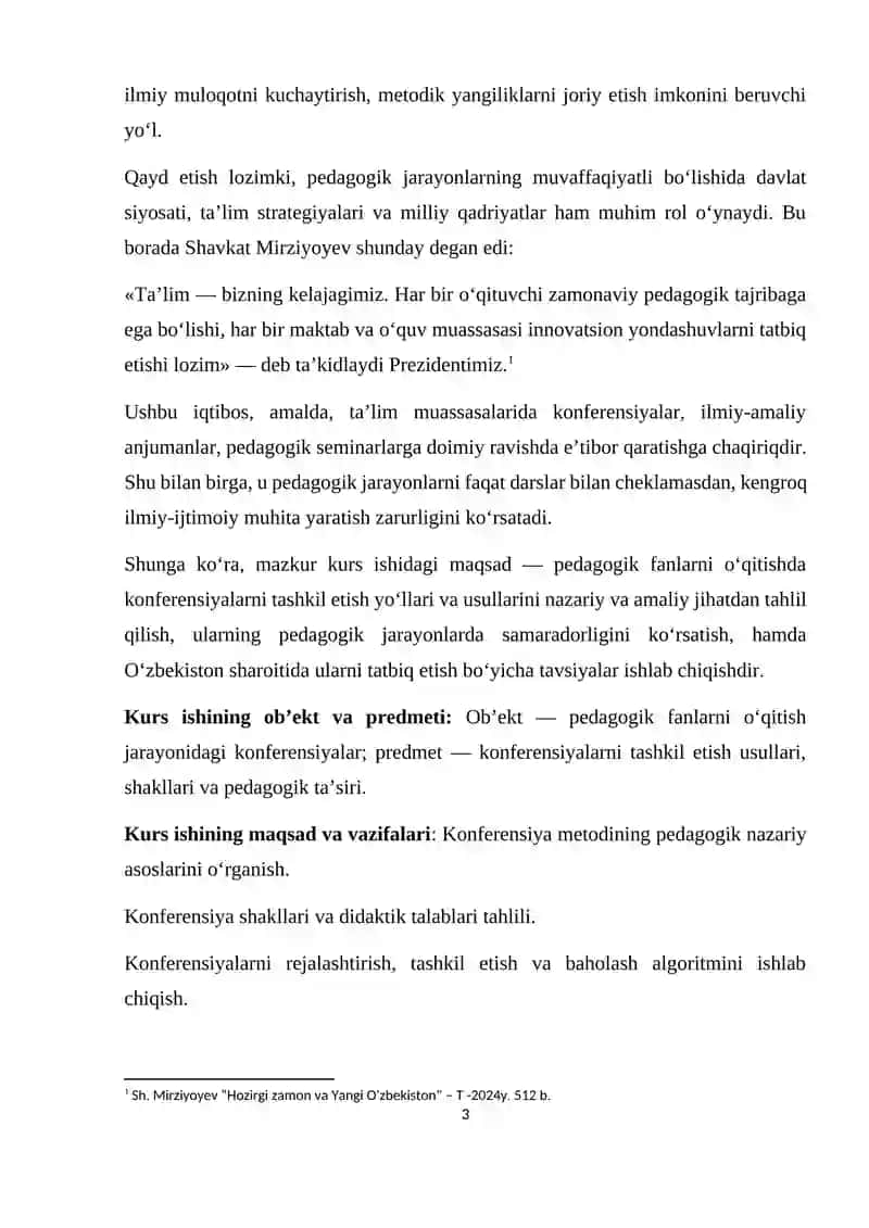PEDAGOGIK FANLARNI O‘QITISHDA KONFRENSIYALARNI TASHKIL ETISH YO‘LLARI 3