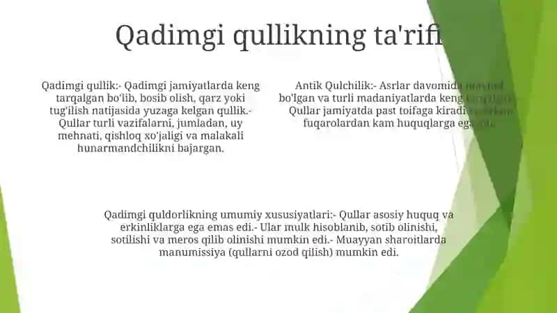 Antik Qulchilik. Uning Umumiy Xususiyatlari 3
