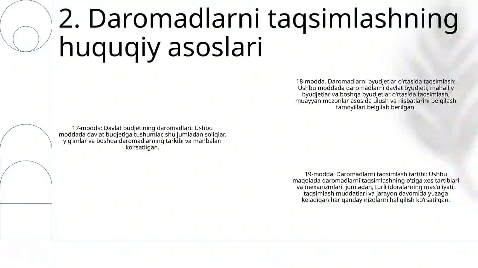 O’Zbekiston Respublikasi Byudjeti Tizimining Byujetlari O’Rtasida Daromadlarni Ajratish Va Tahsimlash 3