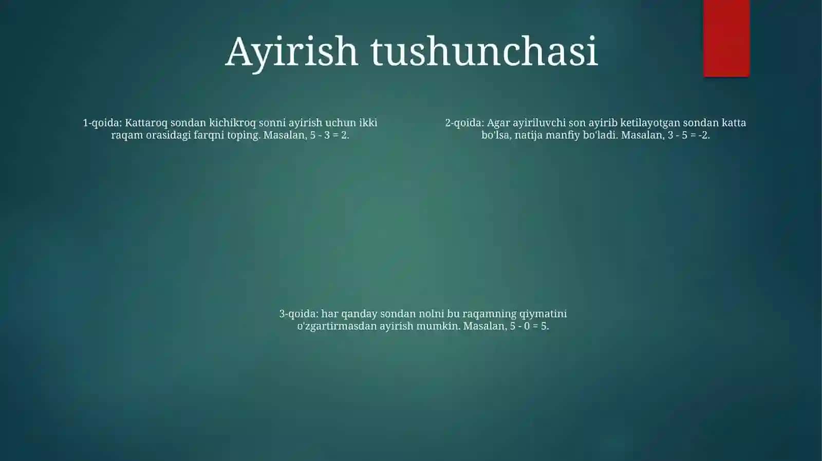 Yig'Indidan Sonni Va Sondan Yig'Indini Ayirish QoidalariningTo'PlamlarNazariyasi 3