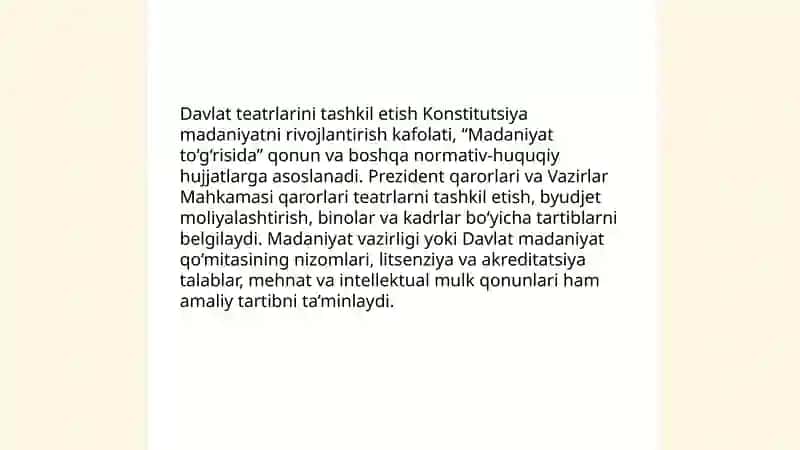 Professional sahna davlat teatrlarini tashkil etish va rivojlantirish jarayonlari 3
