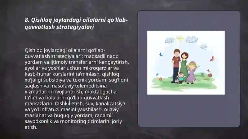 Qishloq joylardagi oilalarni qoʻllab-quvvatlash strategiyalari 3
