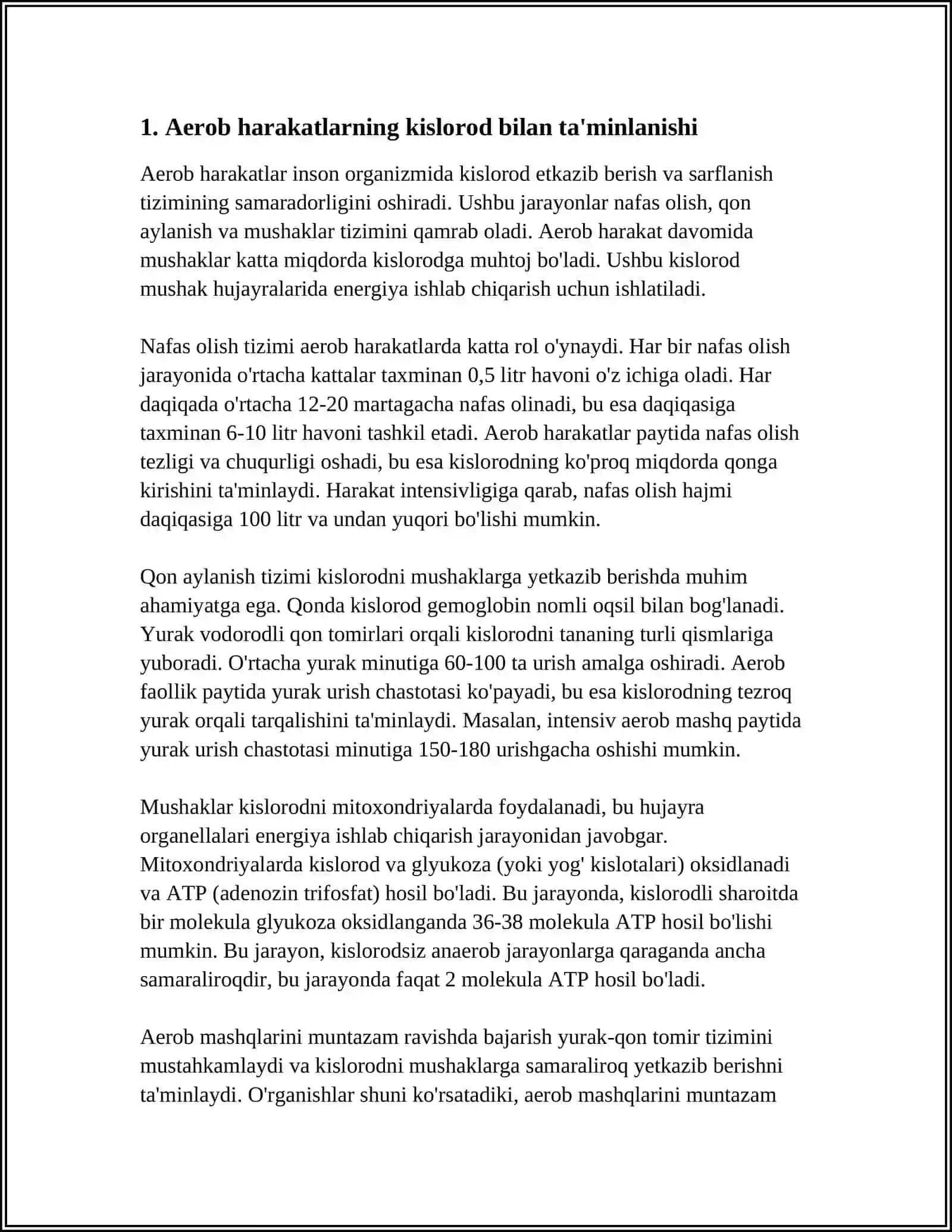 ANEROB VA AEROB HARAKATLAR VA ULARNING MUSHAKGA TASIRI 3