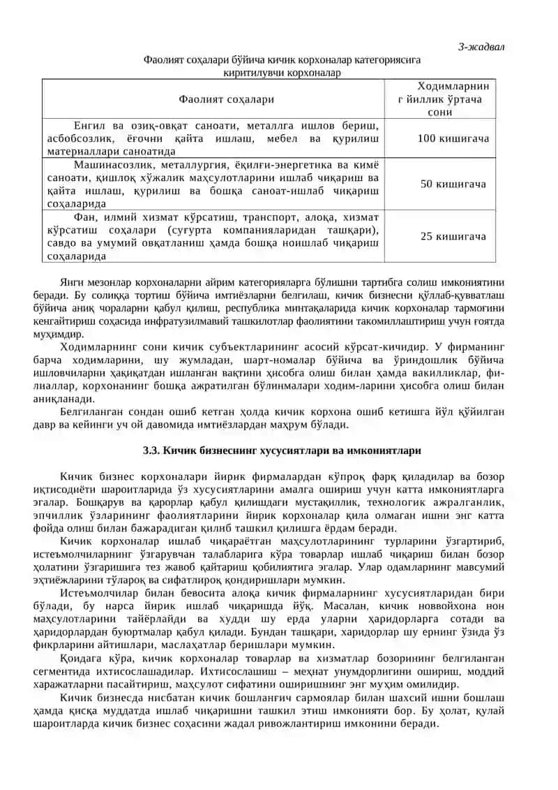 Кичик корхоналарнинг тадбиркорлик фаолияти 3
