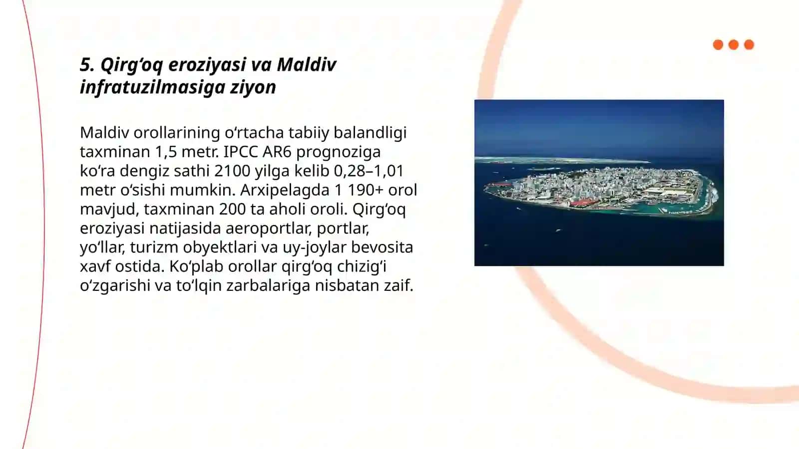 Iqlim o´zgarishi kimga qimmatga tushmoqda.Maldiv orollari 3