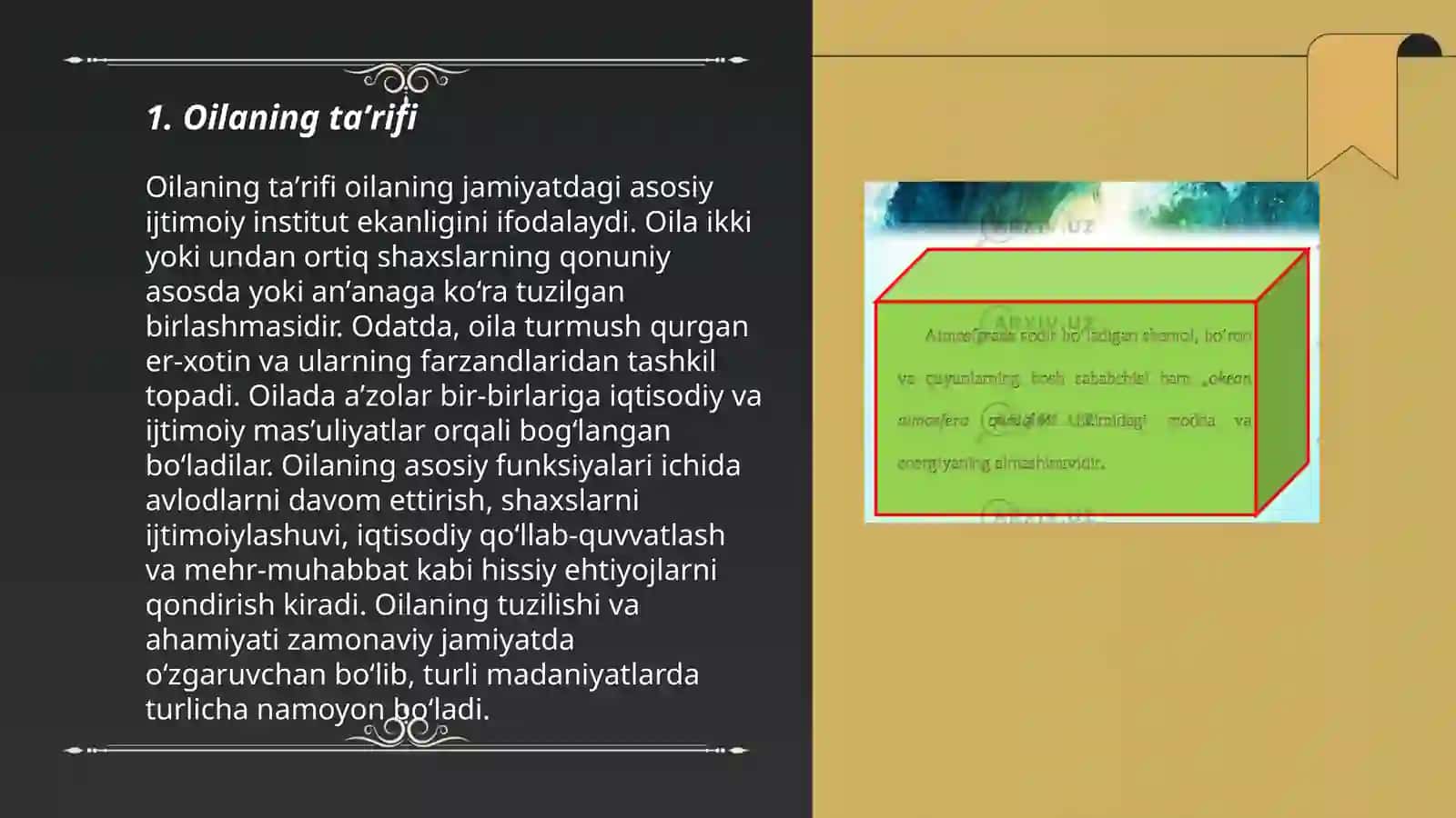 Oila taʼrifi va tasnifi 3