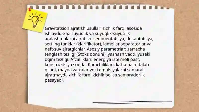 Gaz va suyuqlik aralashmalarini ajratish usullari 3