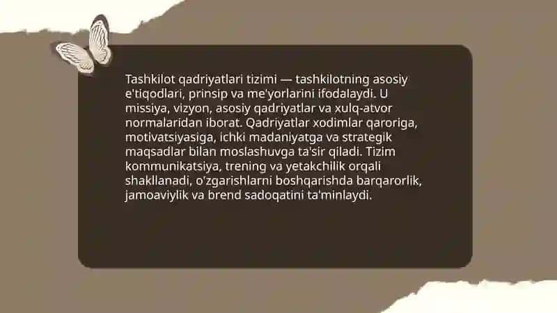 Tashkilot madaniyati boshqaruv faoliyatining obyektlari 3