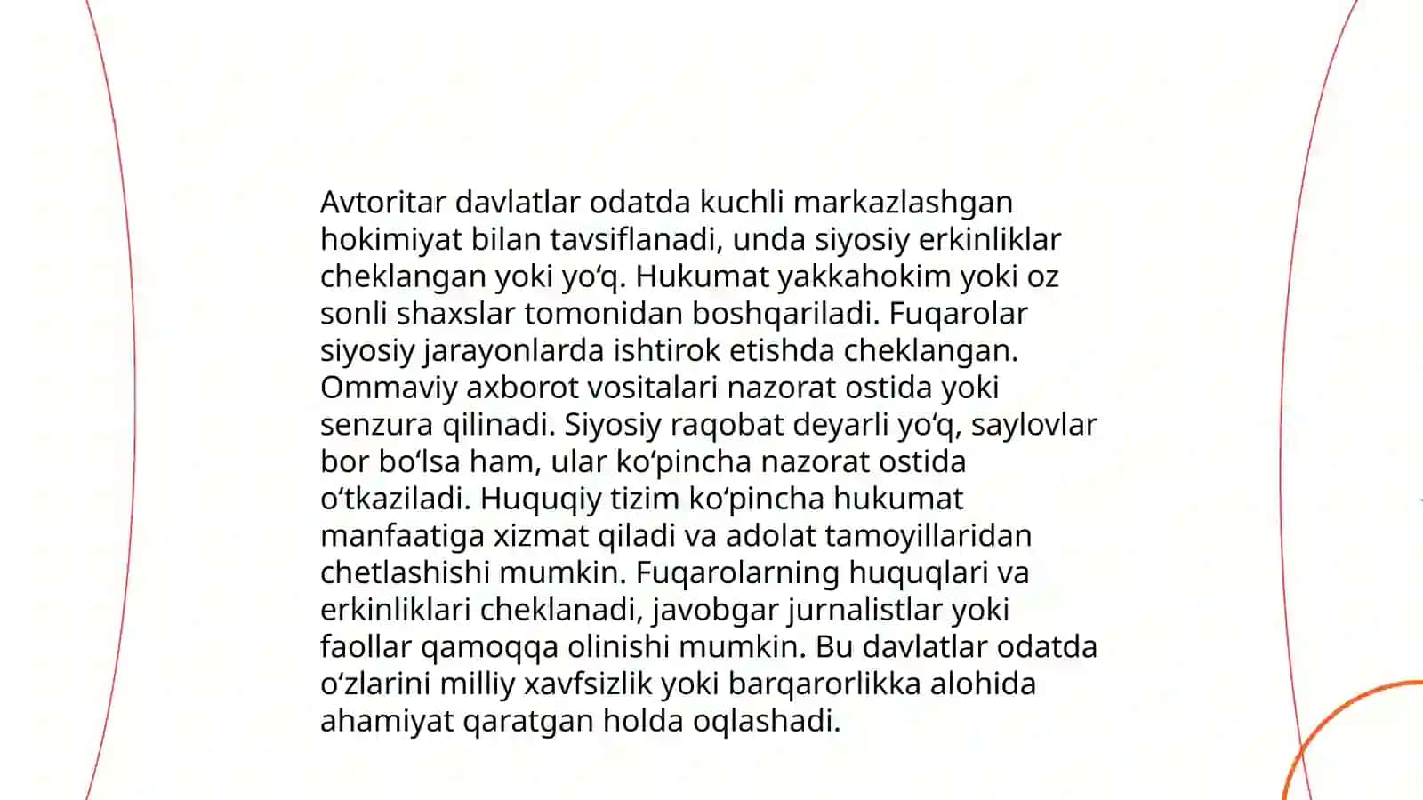 Avtoritar, totalitar va demokratik davlatlarning indikatorlari 3