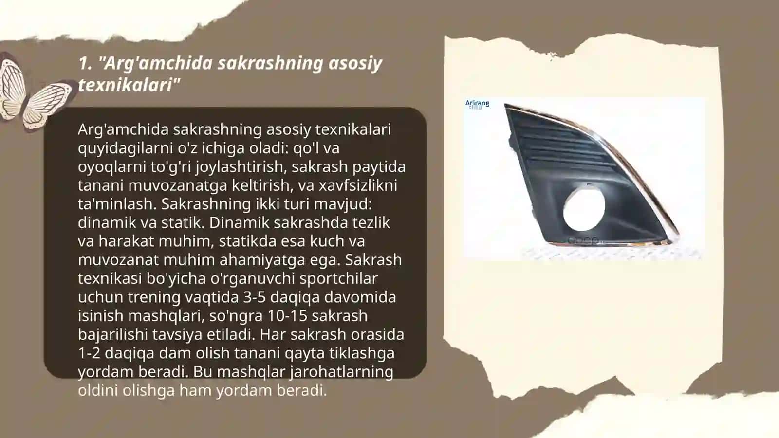 Arg'amchida sakrash texnikasini o'rgatish 3