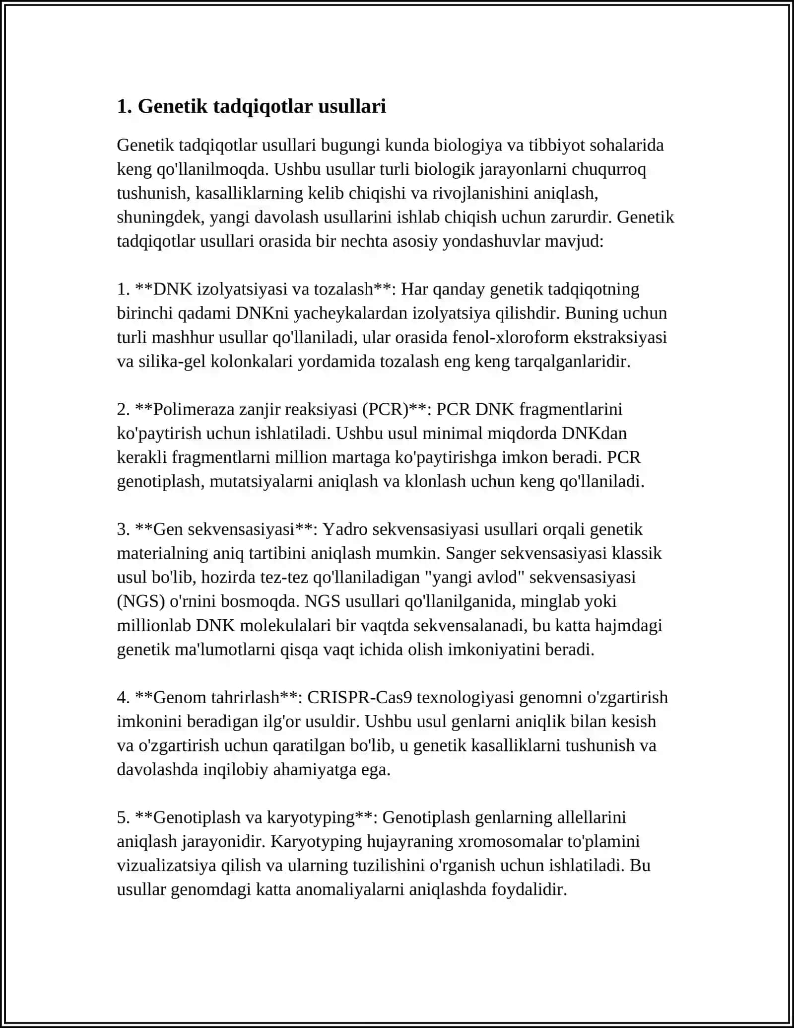 ODAM GENETIKASINI OʻRGANISH USULLARI VA GENOLAGIK EGIZAKLAR VA SITOGENETIK USUL 3