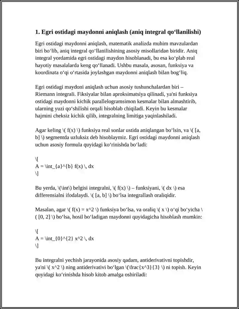 ANIQ INTEGRAL TADBIQLAR 3