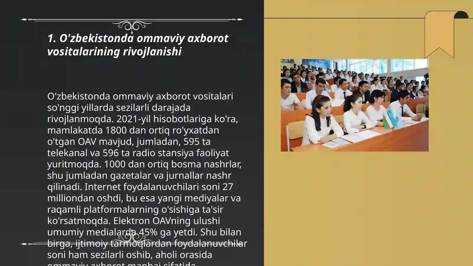 O'zbekiston Respublikkasi ommaviy axborot vositalari faoliyati 3