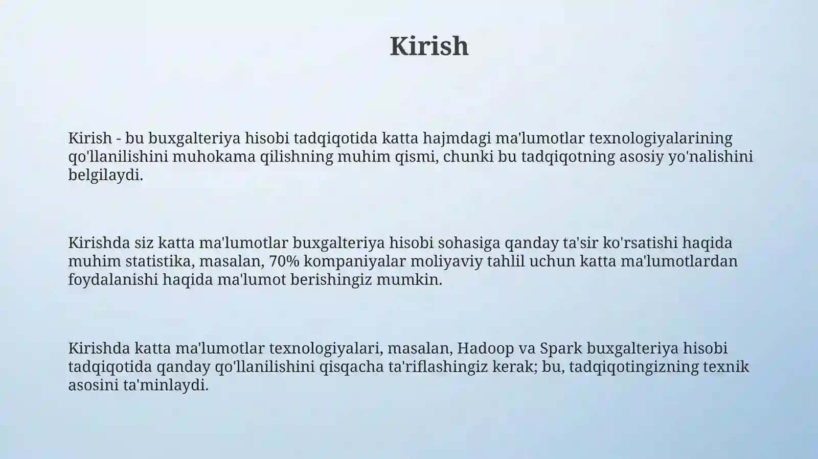 Buxgalteriya hisobi tadqiqotlarida Big Data texnologiyalarining qo‘llanilishi 3