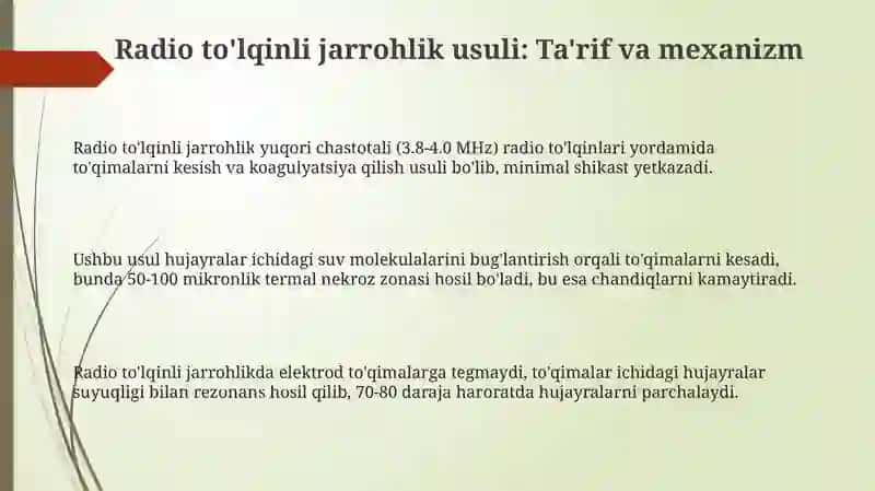 Radio to'lqinli jarrohlik usuli 3