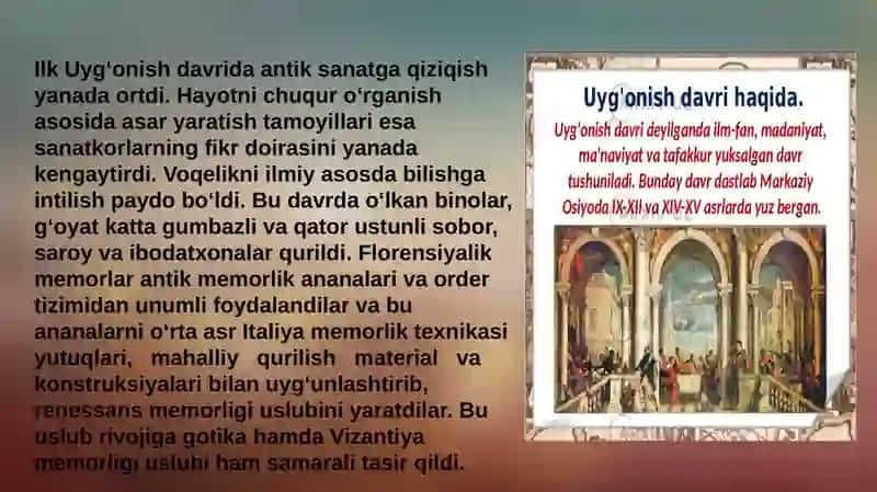 Uyg`onish davrida G`arbiy Yevropa san`ati 3