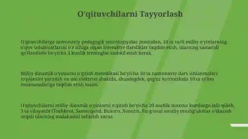 Milliy Dinamik O'yinlarni O'qitish Metodlari 3