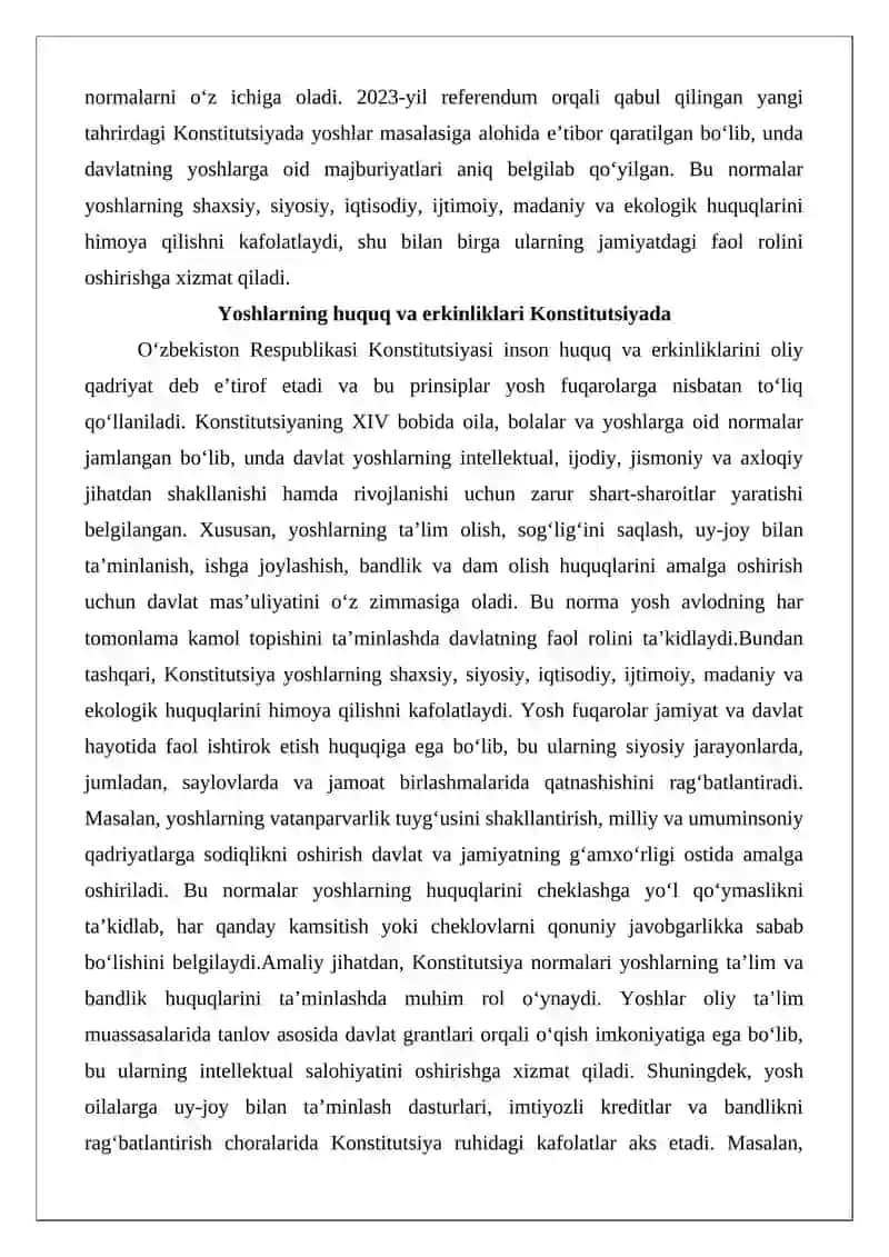 O‘zbekistonda yoshlar siyosati sohasidagi yutuqlar 3