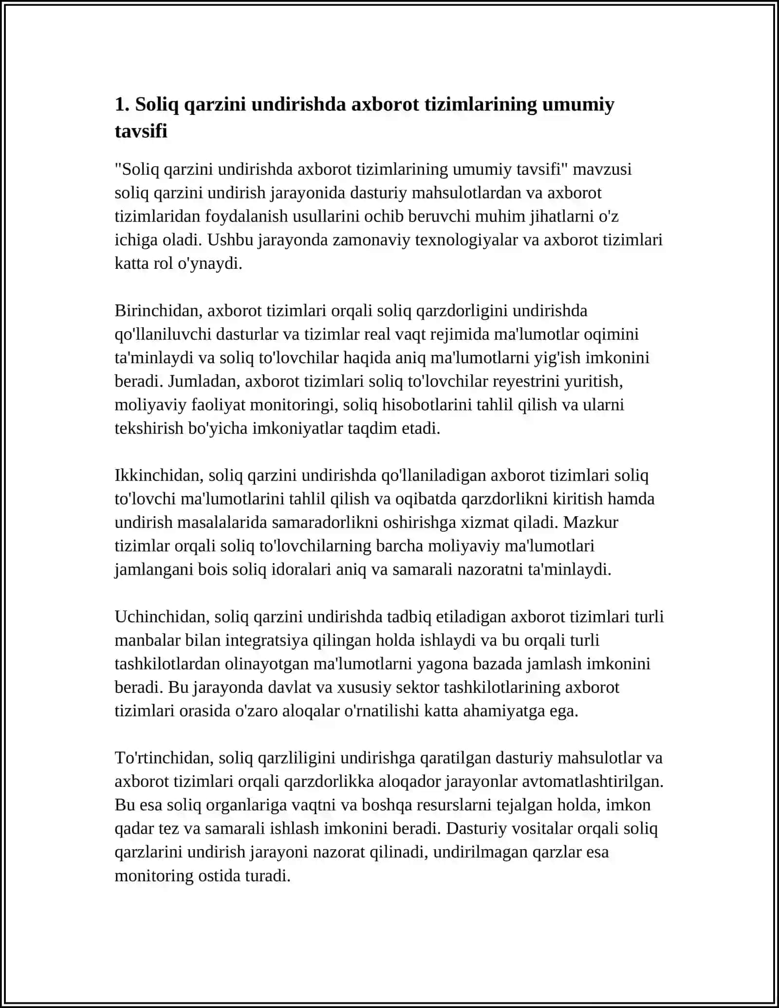 SOLIQ QARZINI UNDIRISHDA DASTURIY MAHSULOTLARDAN FOYDALANISH TARTIBI 3