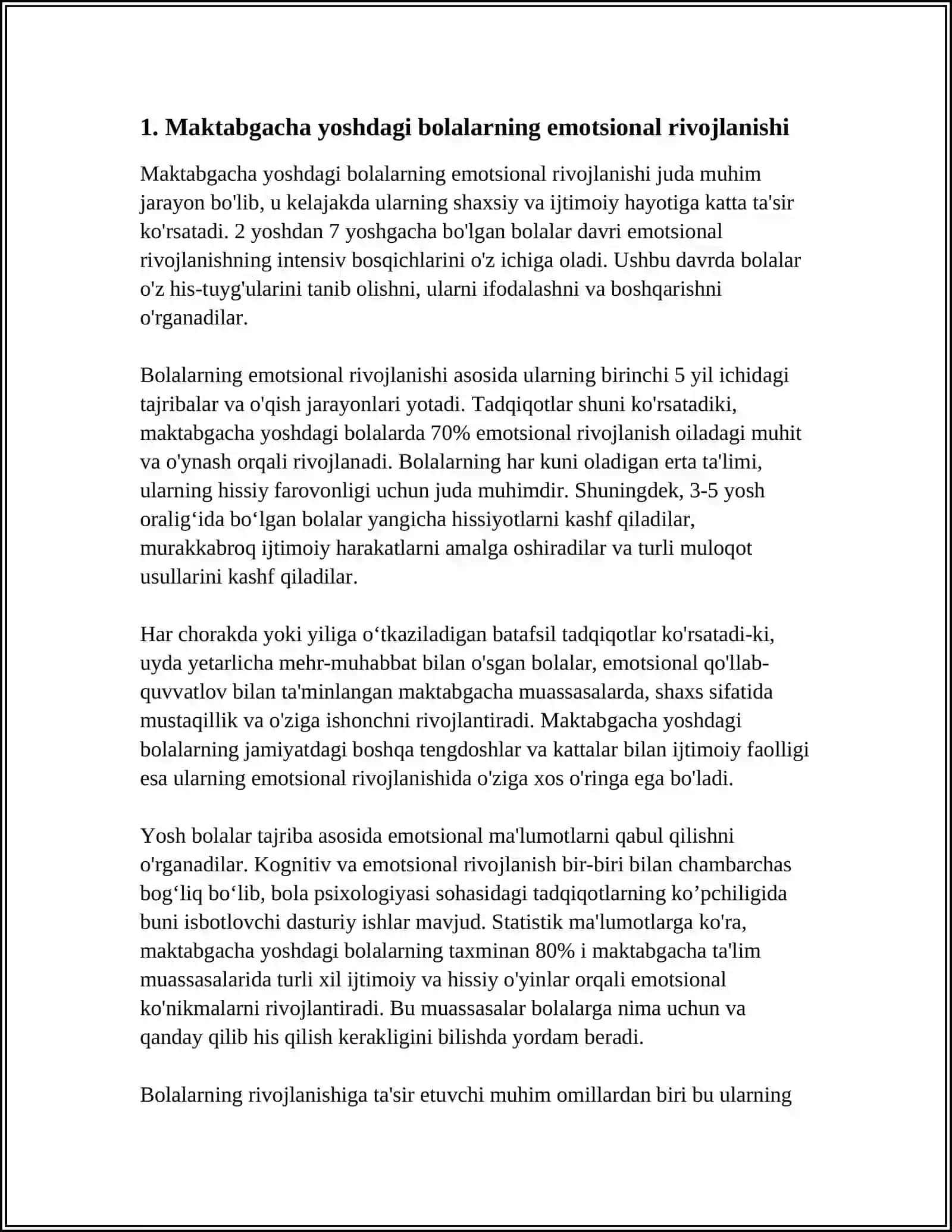 MAKTABGACHA BOʻLGAN BOLALARNING PSIXOLOGIK RIVOJLANISHI 3