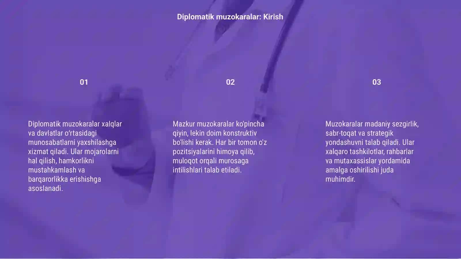 Diplomatik muzokaralar kirish 3