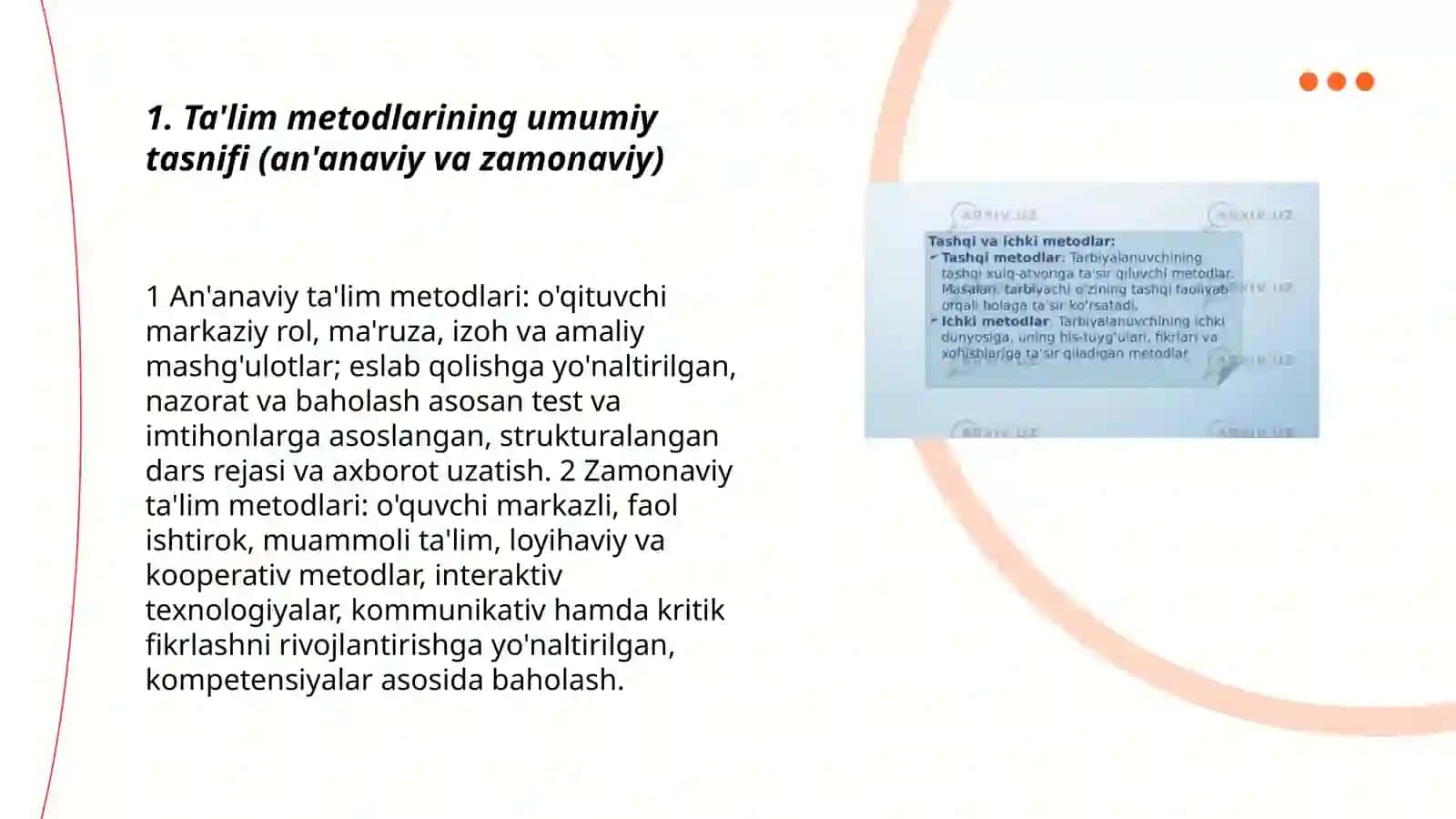 Taʼlim metodlarining tasniflash 3