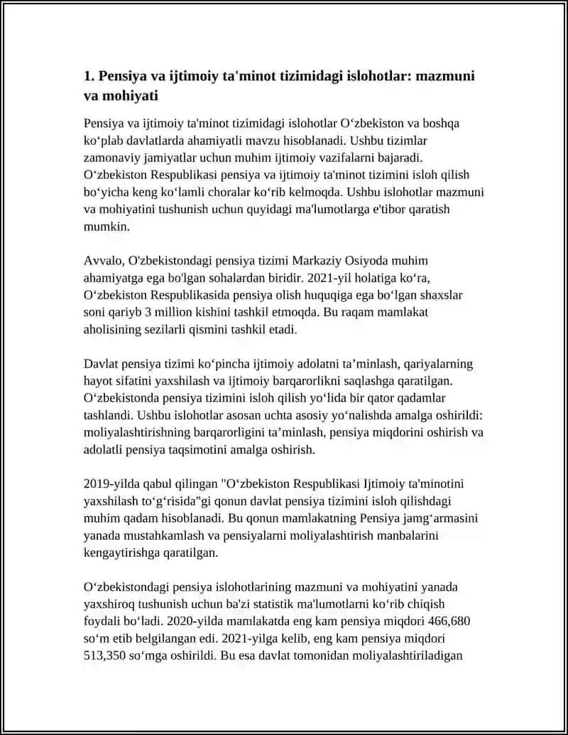 O'ZBEKISTONDA IJTIMOIY SOHADA AMALGA OSHIRILAYOTGAN O'ZGARISHLAR MAZMUN VA MOHIYATI 3