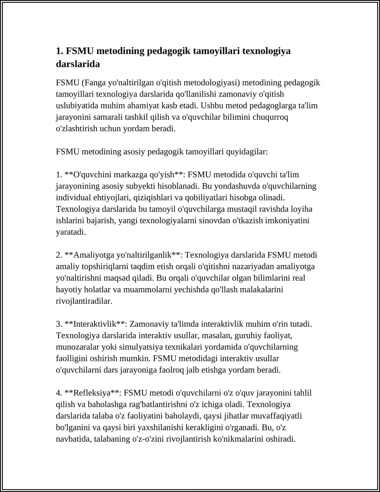 TEXNOLOGIYA DARSLARIDA FSMU METODI 3