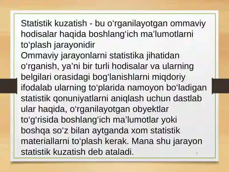 Statistik kuzatish xatolari 3