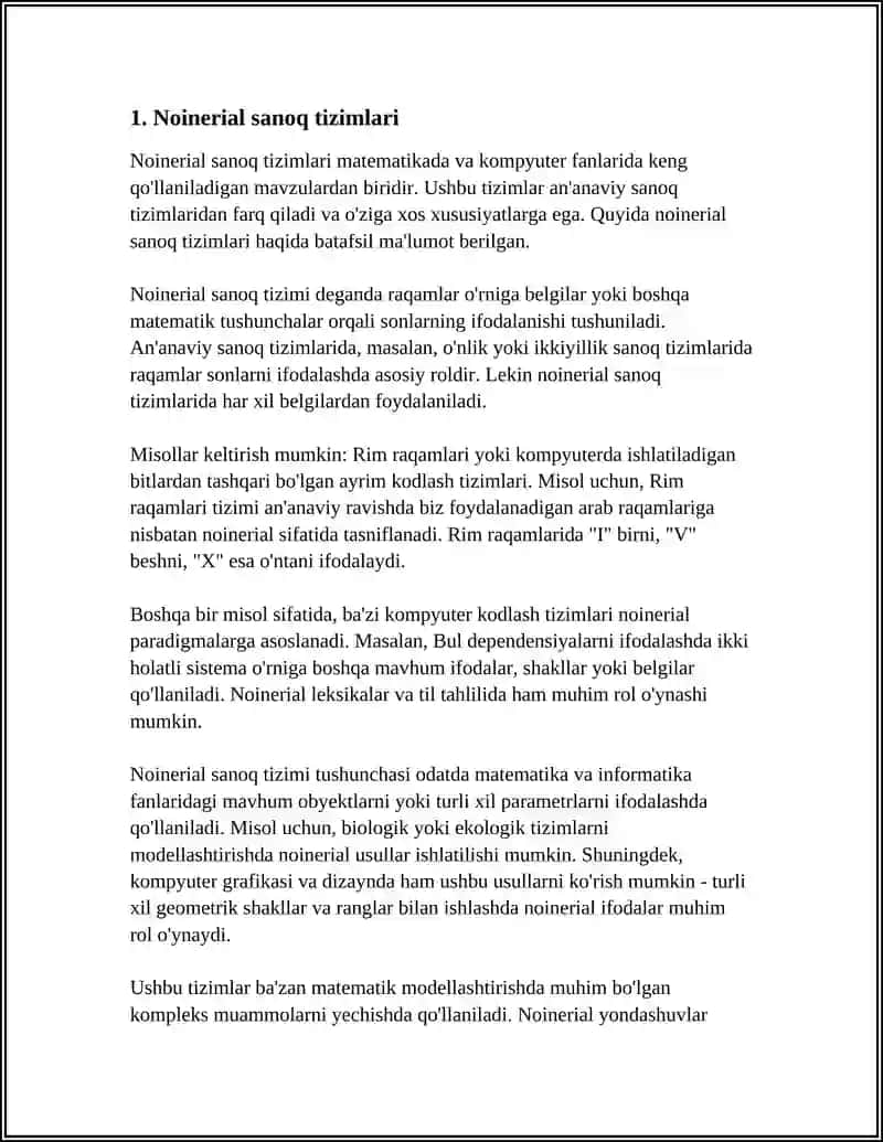 NOINERSIAL SANOQ TIZIMLARI 3