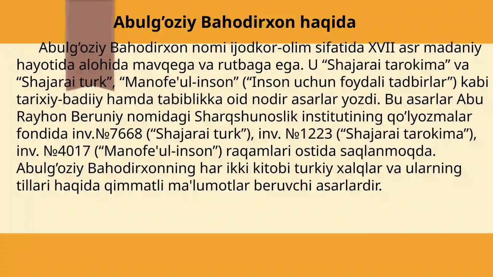 Abulg’oziy Bahodirxonning lingvistik merosi 3