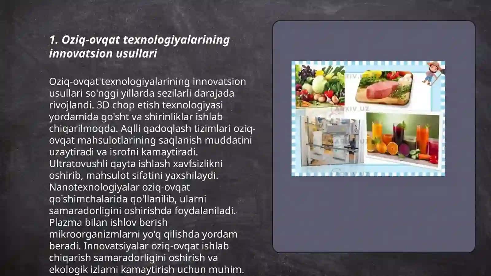 Oziq ovqat texnologiyalari 3