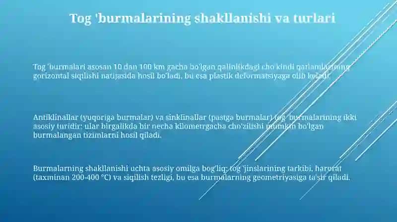 Tog' burmalarini o'rganish 3