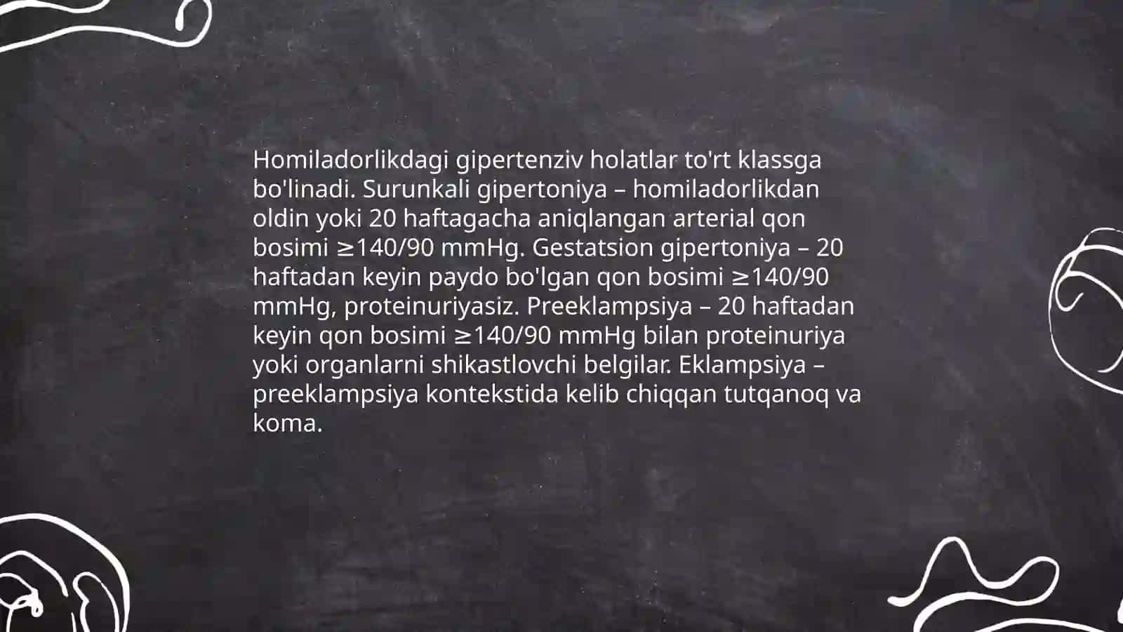 Homiladorlik va tug’ruq davrida gipertenziv xolatlar. Eklamsiya preeklamsiya. Klinika va tashxislash 3