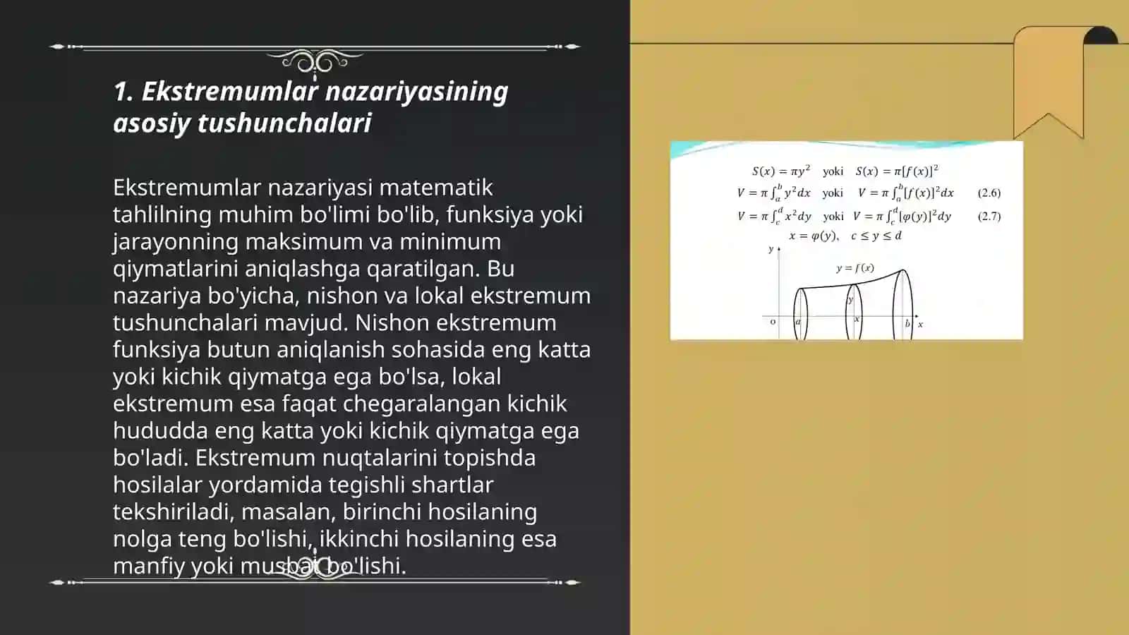 Ekstremumlar nazariyasining geometriya, mexanika va boshqa sohalarga doir masalalarga tadbiqi 3