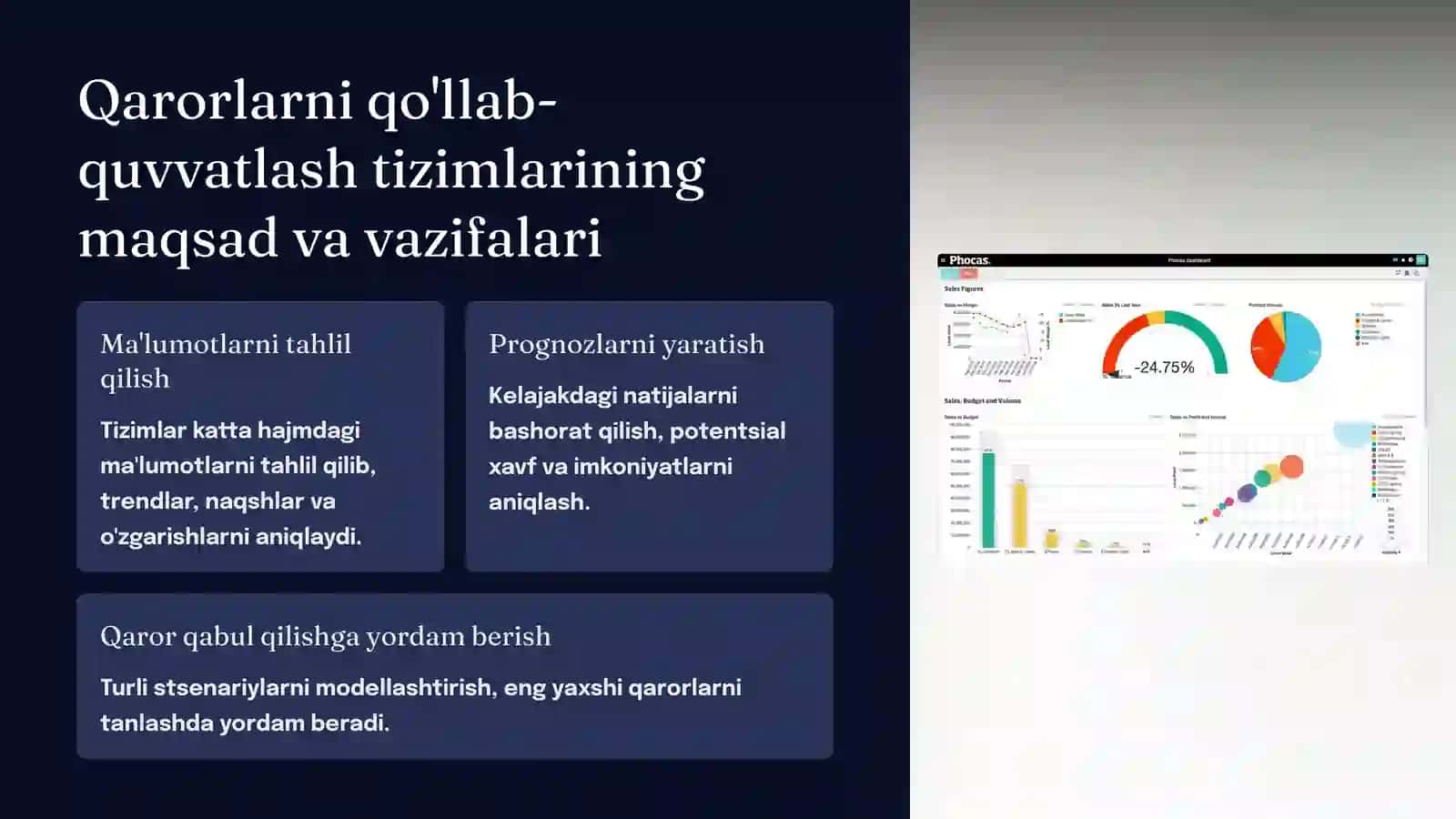 Qarorlarni Qo'llab-quvvatlash Tizimlari: OLAP 3