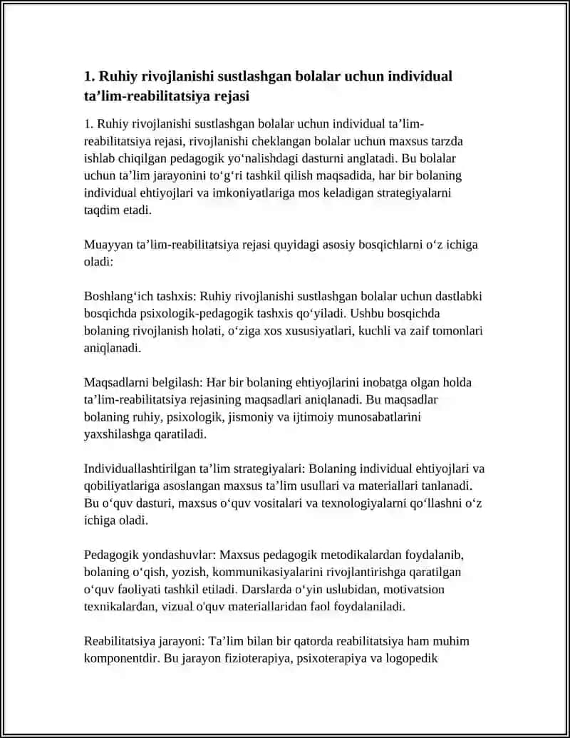 RUHIY RIVOJLANISHI SUSTLASHGAN BOLALAR TA’LIM TARBIYASI 3