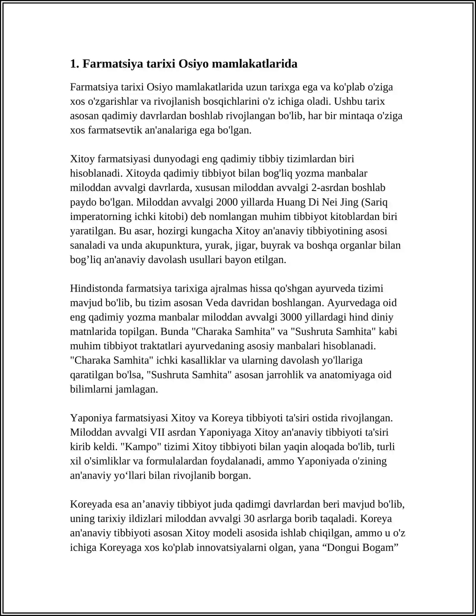 OSIYO MAMLAKATLARIDA FARMATSIYANI RIVOJLANISH O'ZIGA XOSLIGI 3