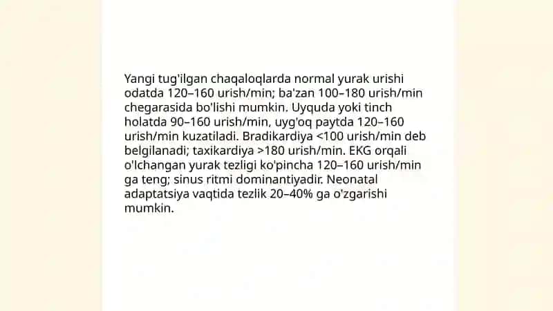 Yangi tug'ilgan chaqaloq va bolalarda EKG ni o'ziga xos xususiyatlari 3